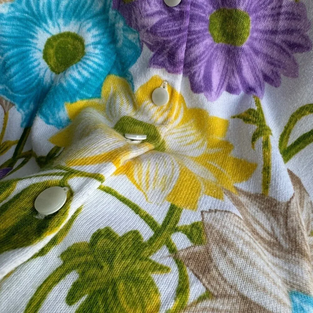 Talbots 3/4 Sleeve Floral Cardigan Sweaters Women's Size X petite.